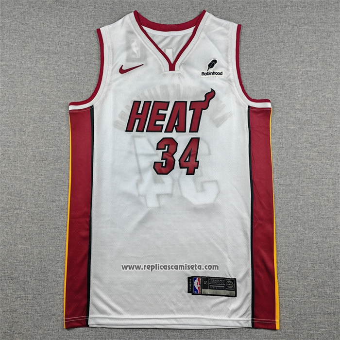 Camiseta Miami Heat Giannis Antetokounmpo NO 34 Association Blanco